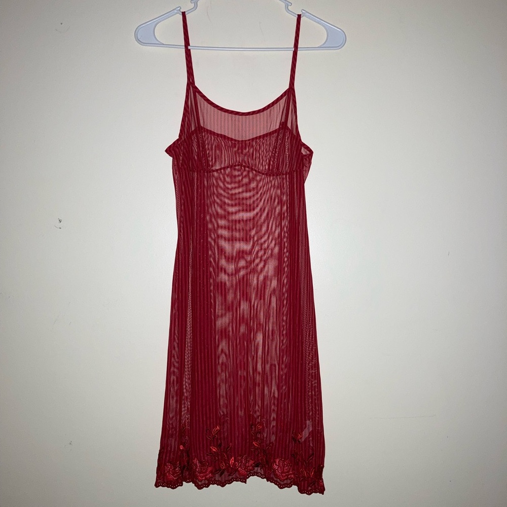 Red Striped Sheer Slip - Picture 2 of 6